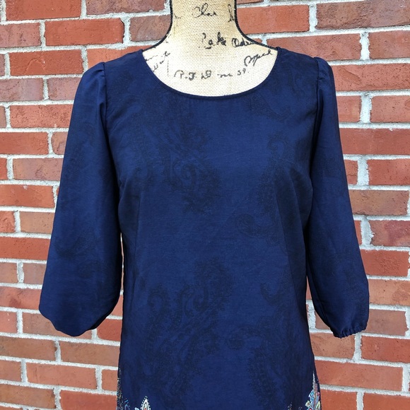 BeBop 3/4 Sleeve Paisley Print Multicolor Dress - Picture 4 of 8